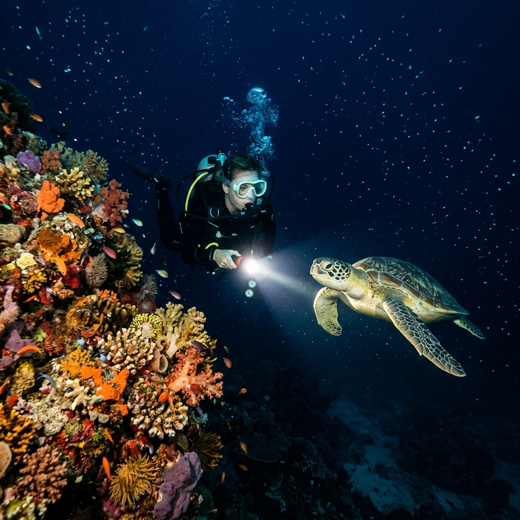 Half Day — 3 Tank Dive with Night Dive - Maldives dive trip day 3